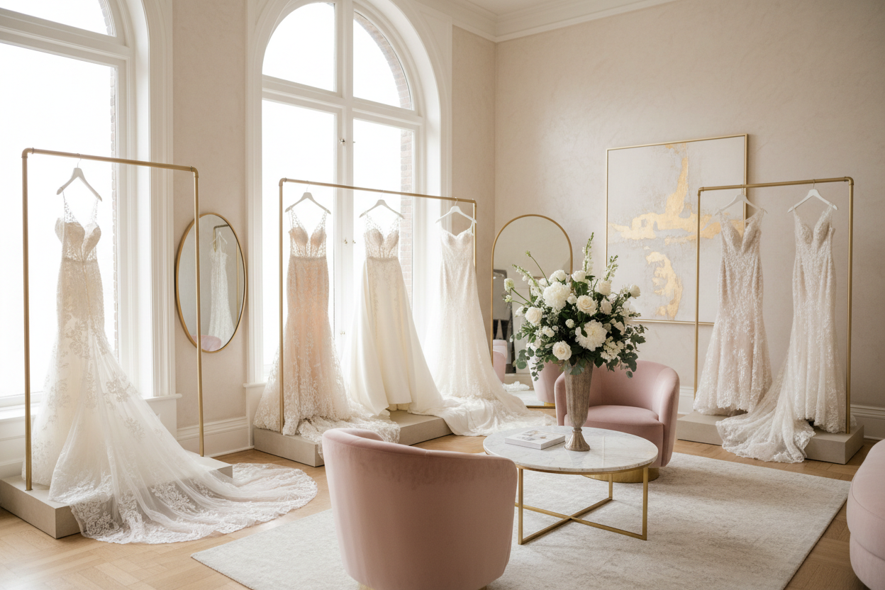 Brautgeschäft mit wunderschönen Brautkleidern