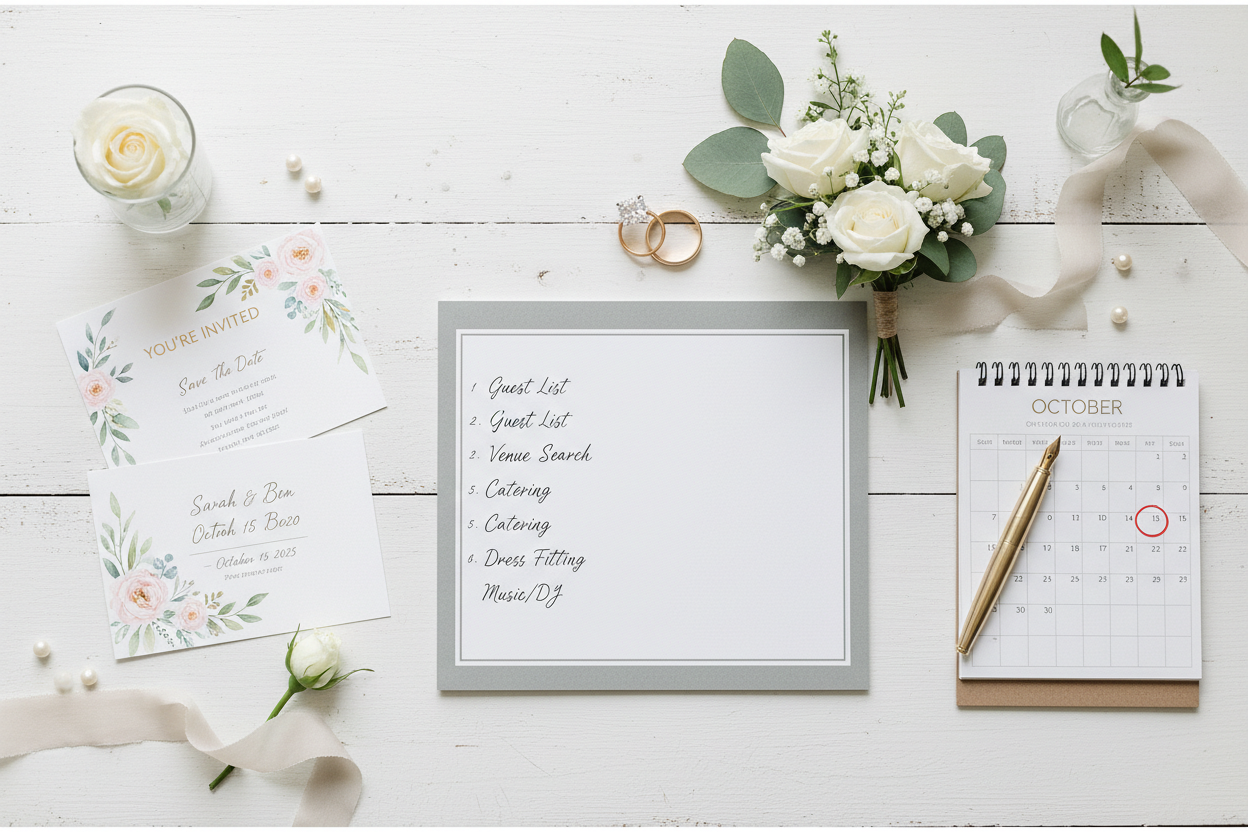 Liste für die Hochzeitsplanung