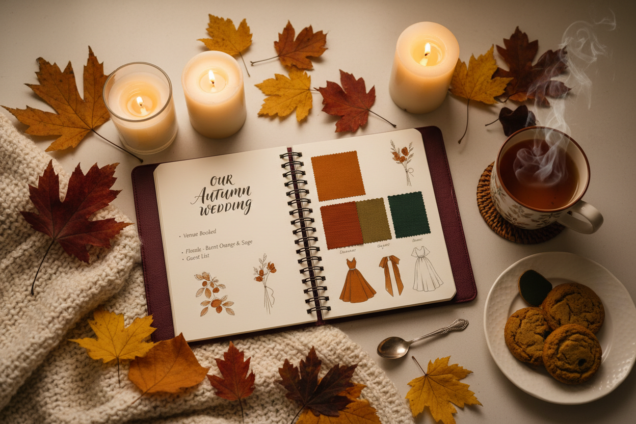 Hochzeitsvorbereitungen im Herbst
