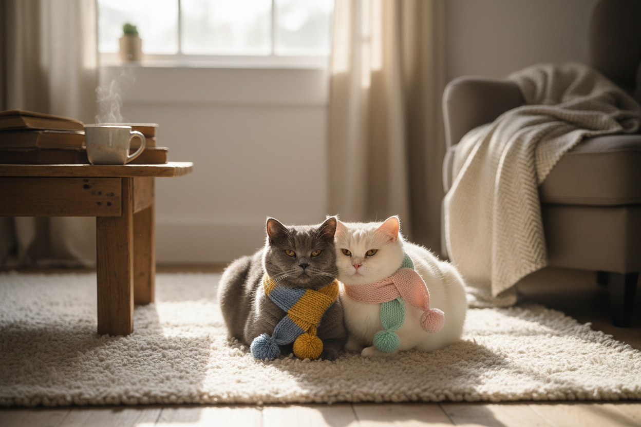2 cats blue gray white love