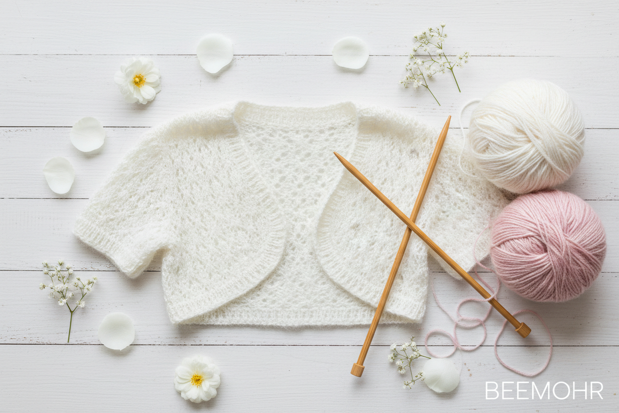 Elegante Brautjacke und Bolero stricken – Strickanleitungen für die Hochzeitssaison von Beemohr"