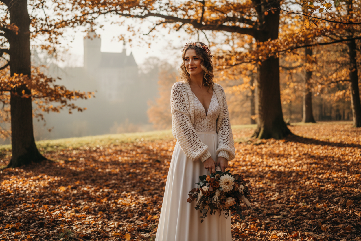 Knit bolero and jackets for brides