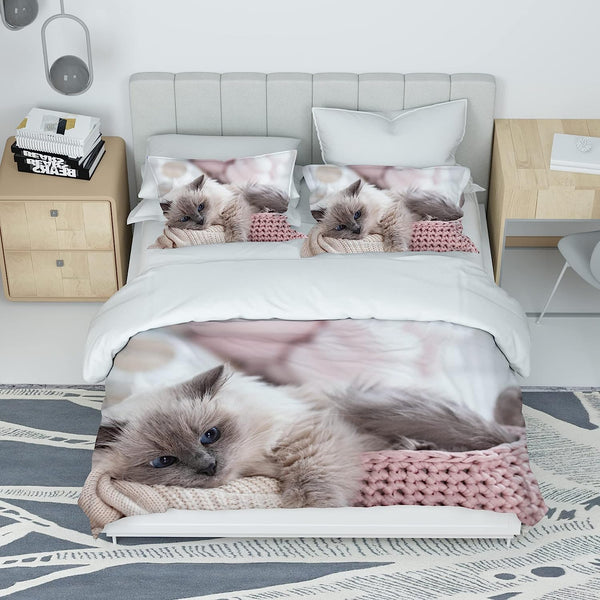 Bettbezug mit 2 Kissen bedruckt mit Katze online bestellen