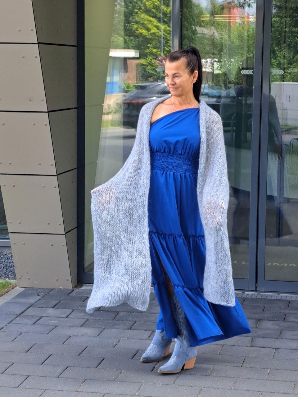 Leichter Schal gestrickt aus Katia Alpaca Silver