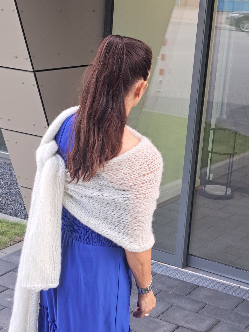 Leichte Stola in creme Alpaka