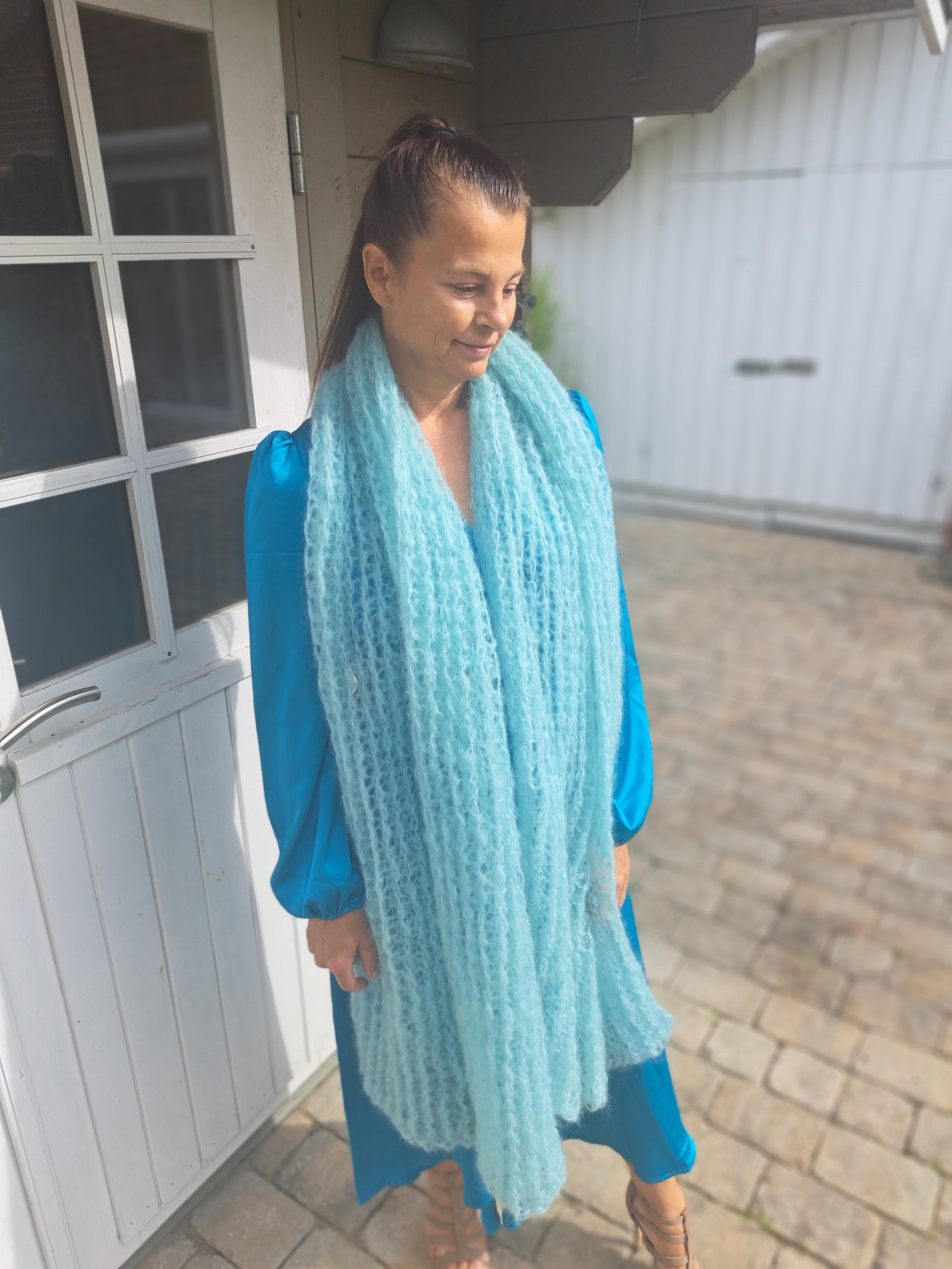 Stola aus Ingenua Mohair türkis