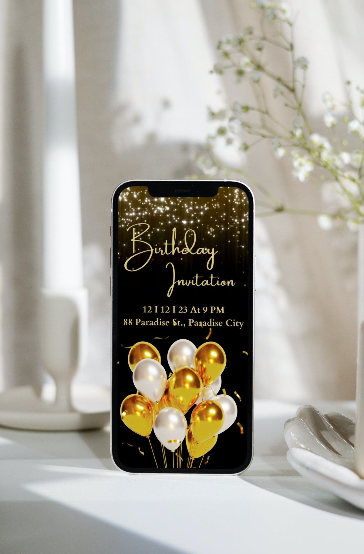Digital invitation template editable