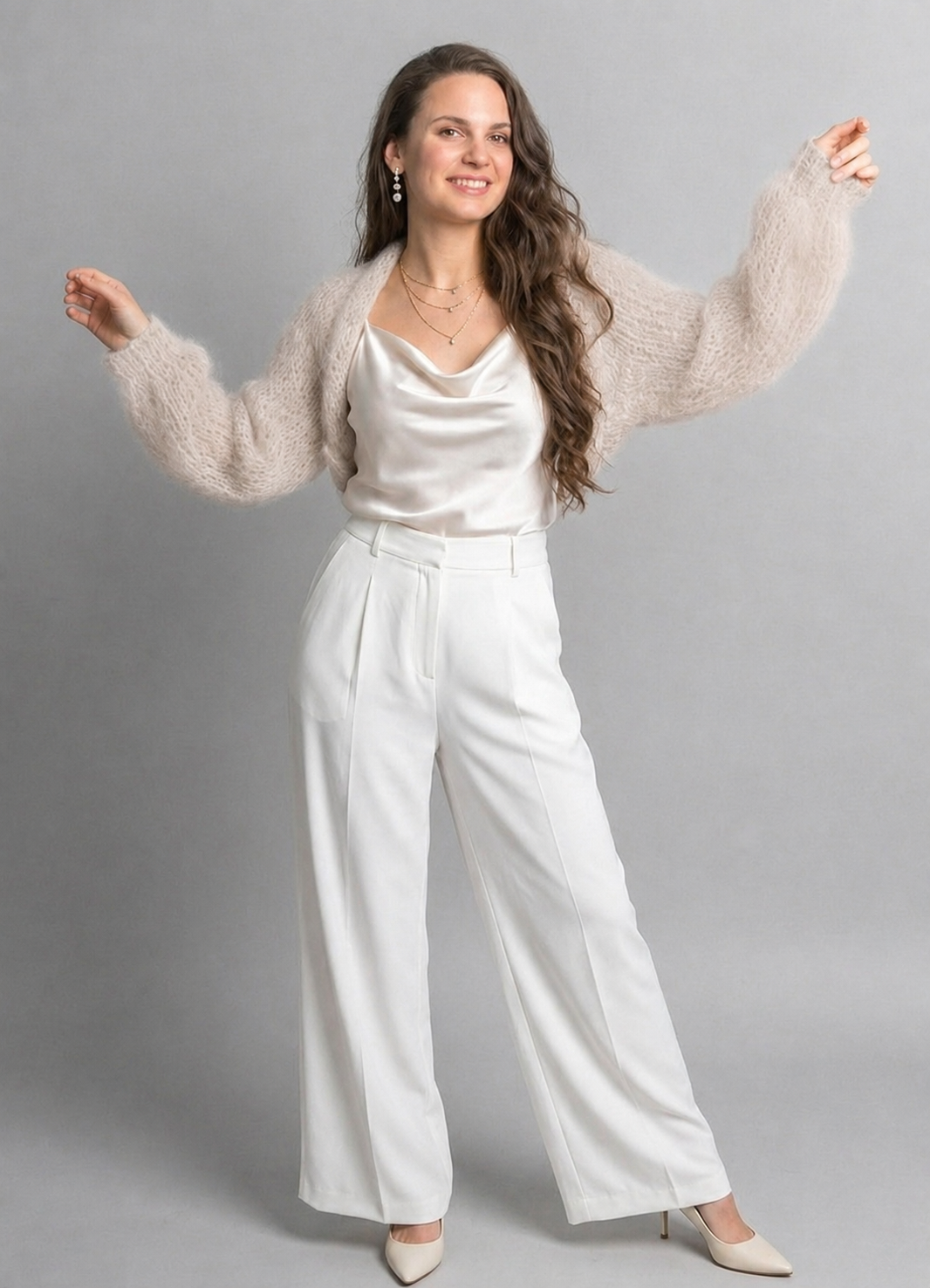 Handgestrickter Bolero von Beemohr beige