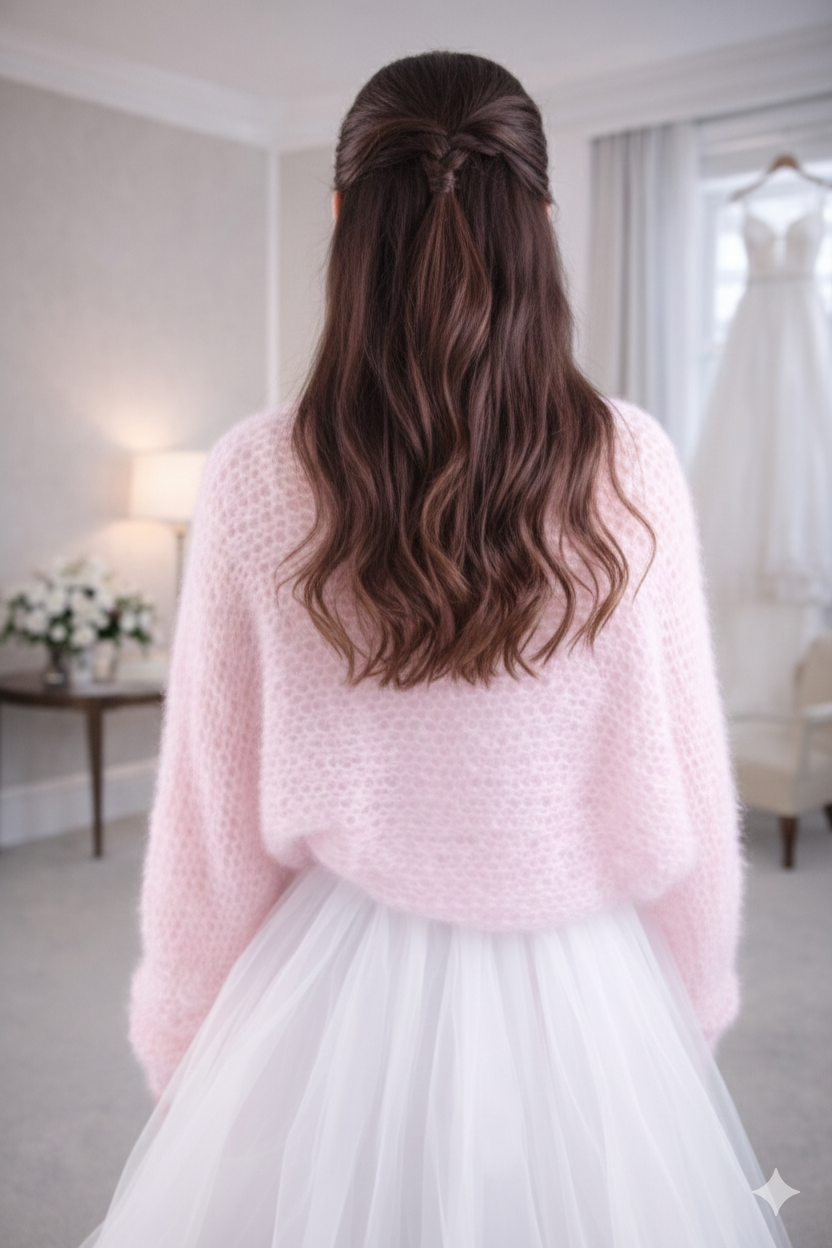 Bolero aus Ingenua Mohair rosa