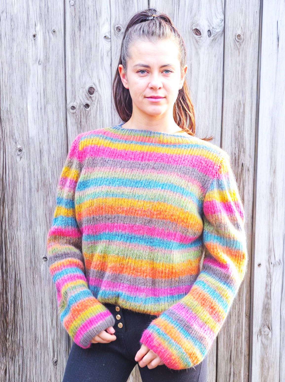 Weiter Strickpullover mit Ballonärmeln von Beemohr