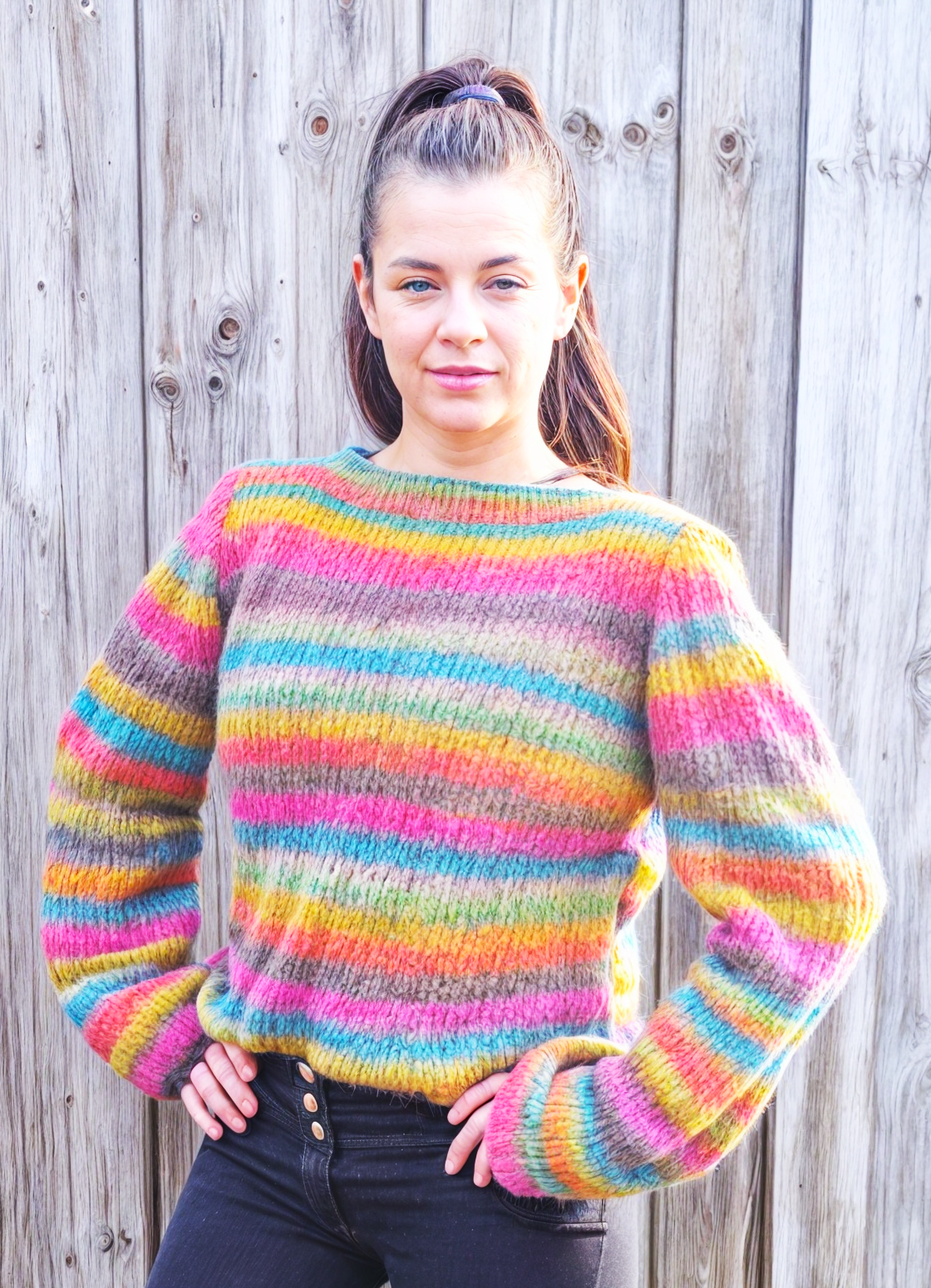 Farbmix bunter Strickpullover von Beemohr