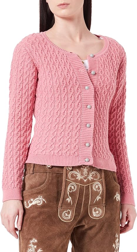 Strickjacke rosa für die Lederhose Damen