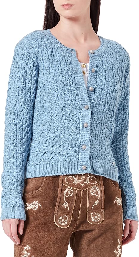 Hellblaue Strickjacke mit Knöpfen