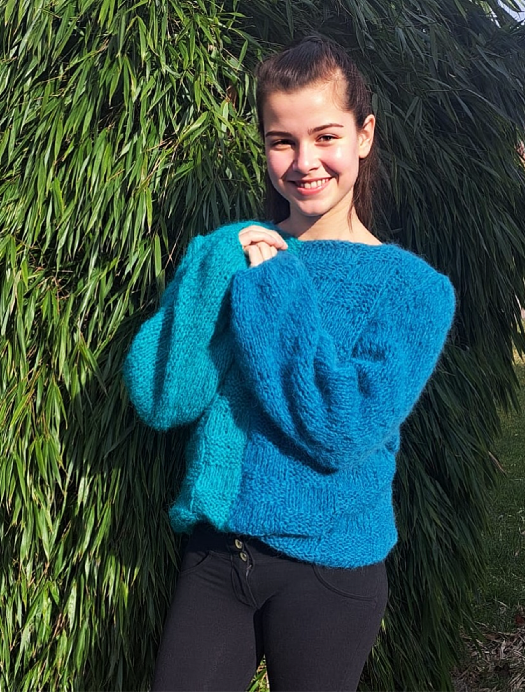 Weiter Strickpullover mit Reiki Wolle stricken