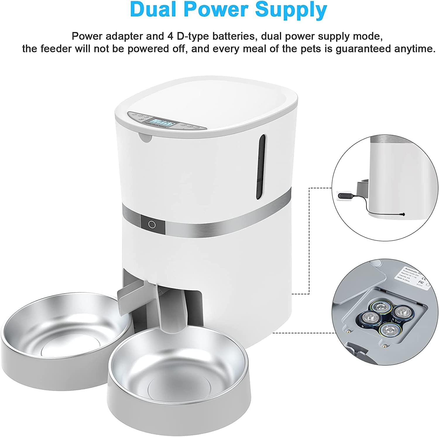 Futterautomat im coolen design weiß für katzen