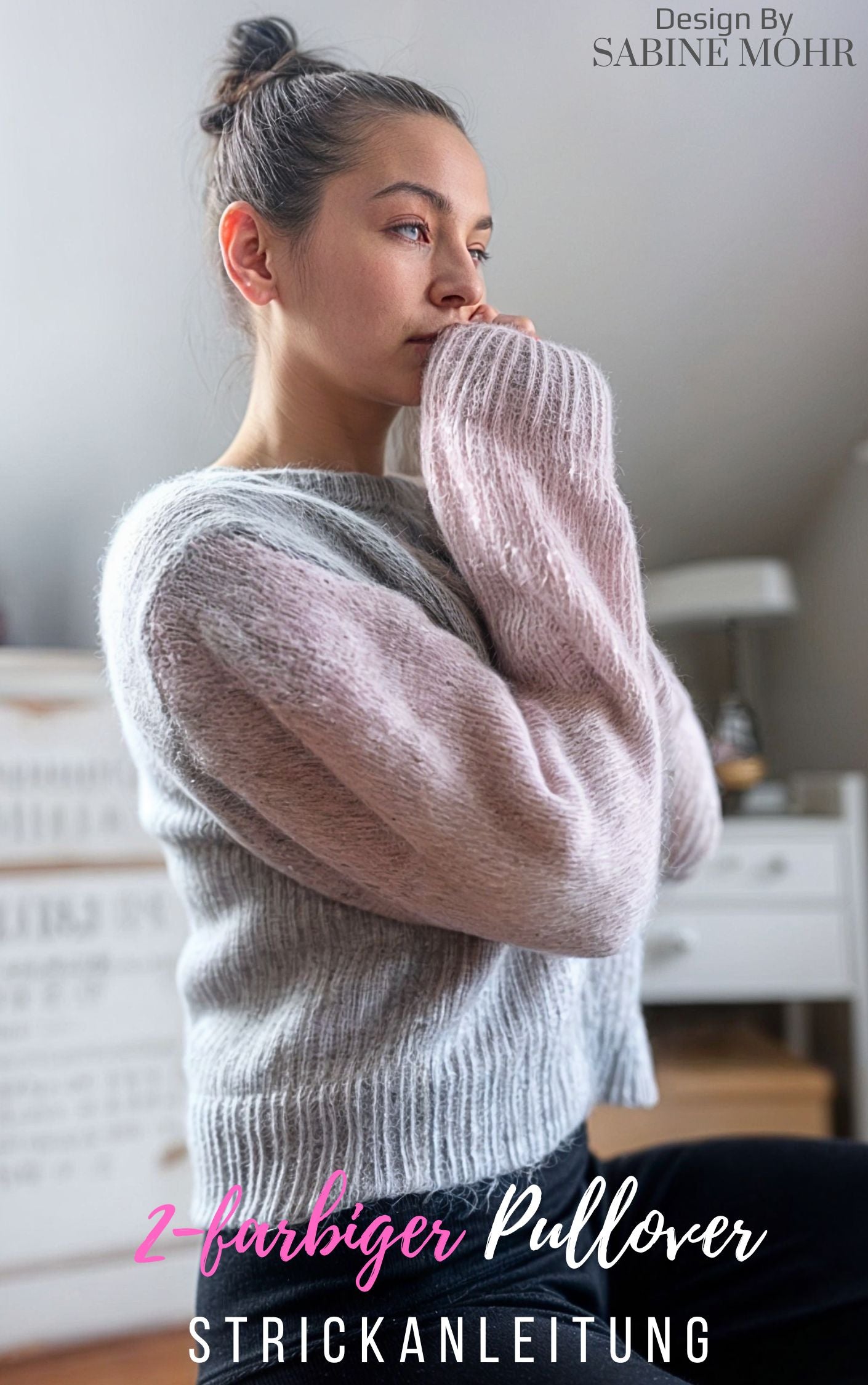 Strickanleitung für zweifarbigen Pullover