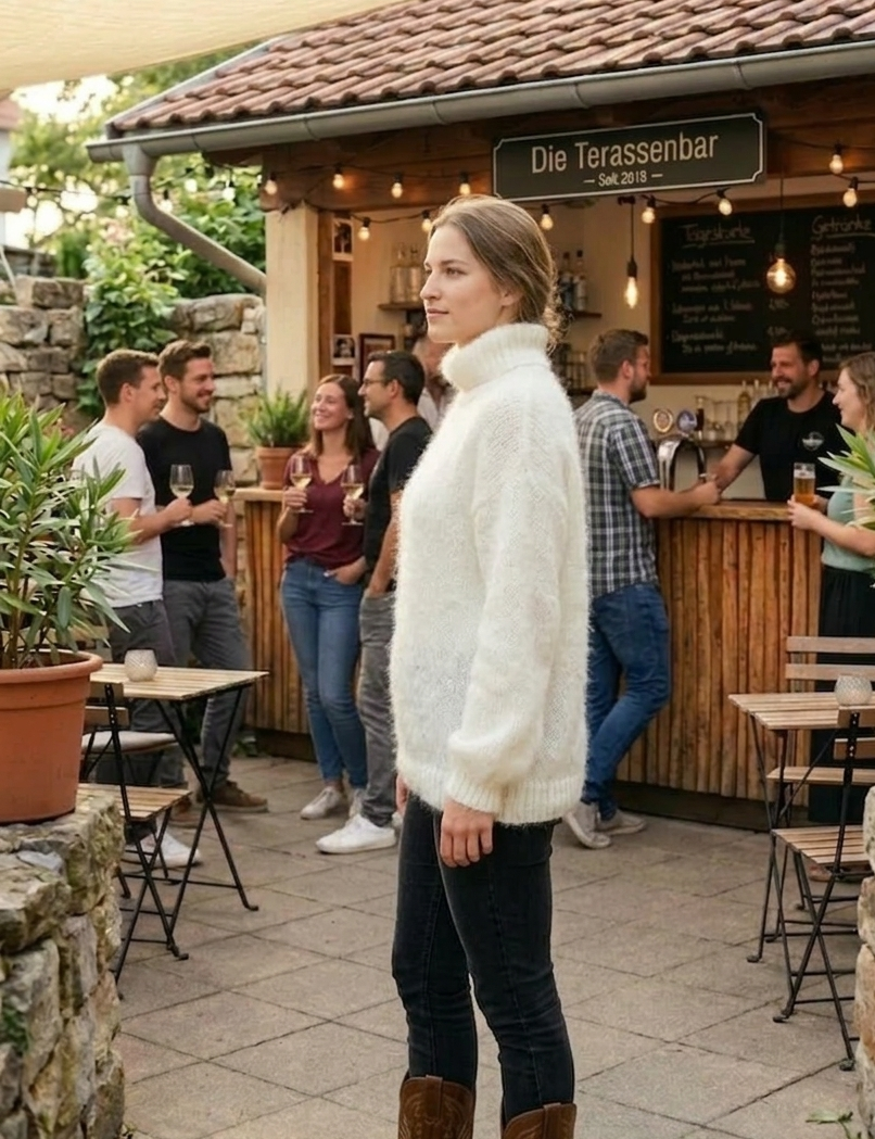 Longpullover mit Rollkragen Strickanleitung