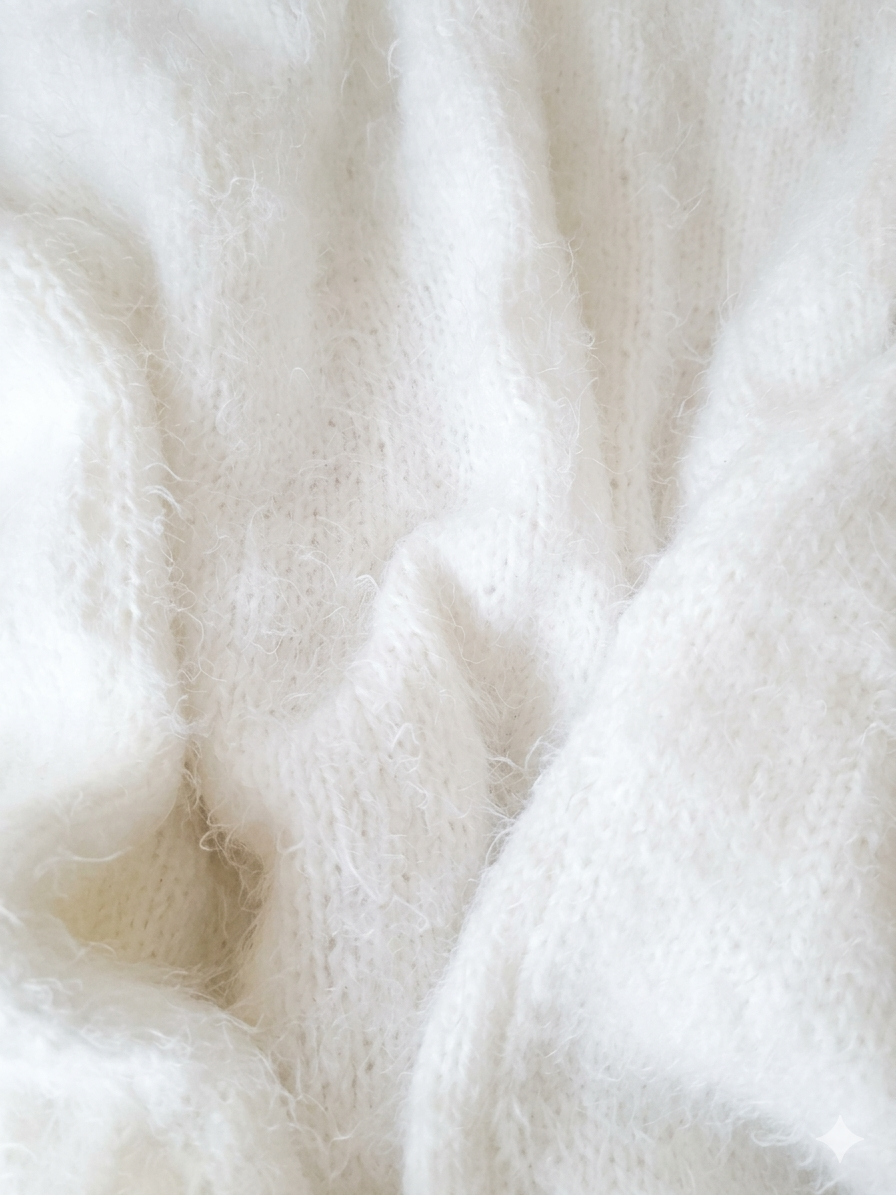 Weißer Strickpullover aus Beaugency Wolle