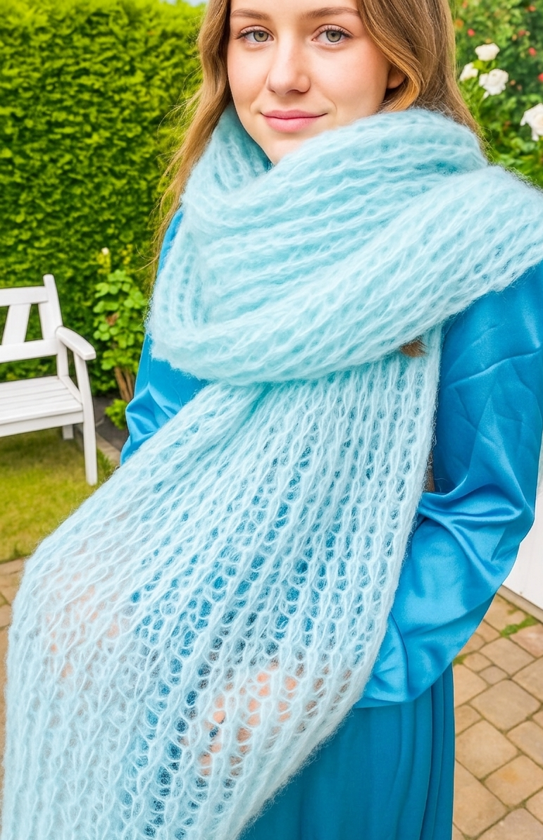 Mohair Stola für Feste stricken