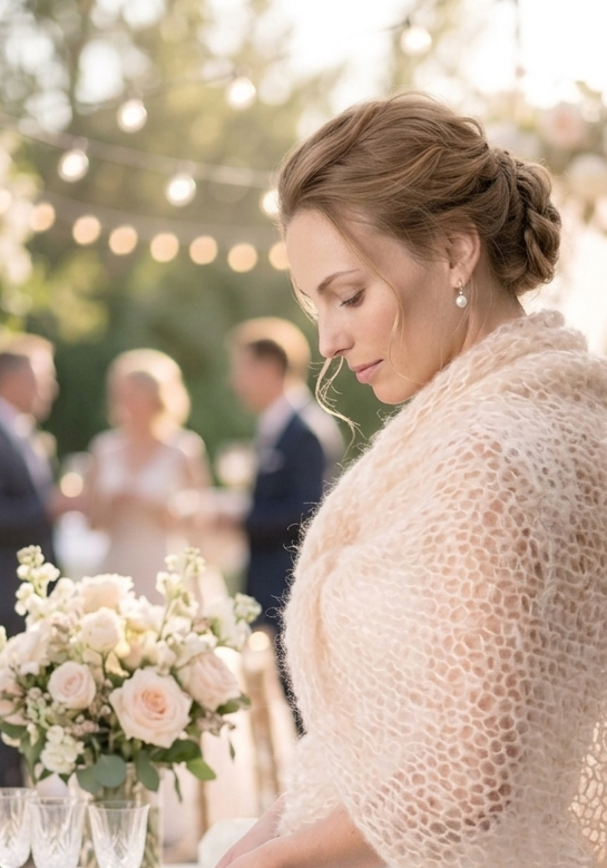 Wedding wrap stole knitted