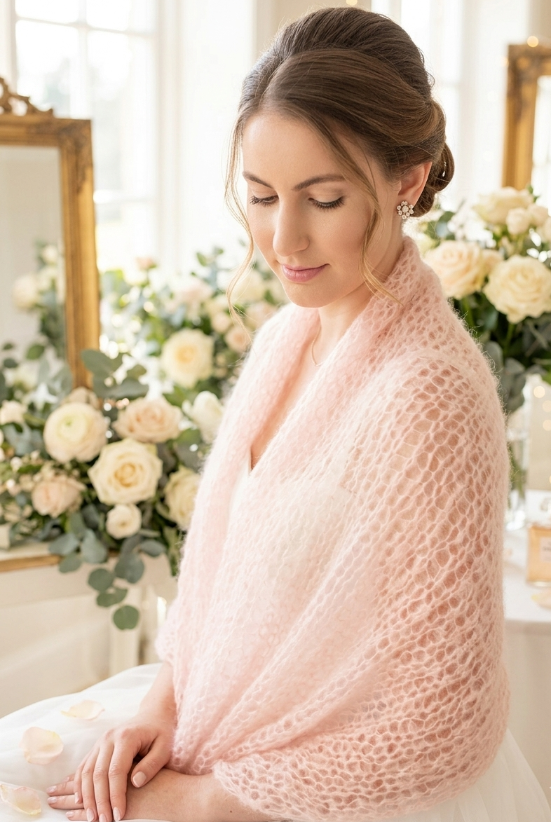 Gestrickter Schal elegant aus Mohair