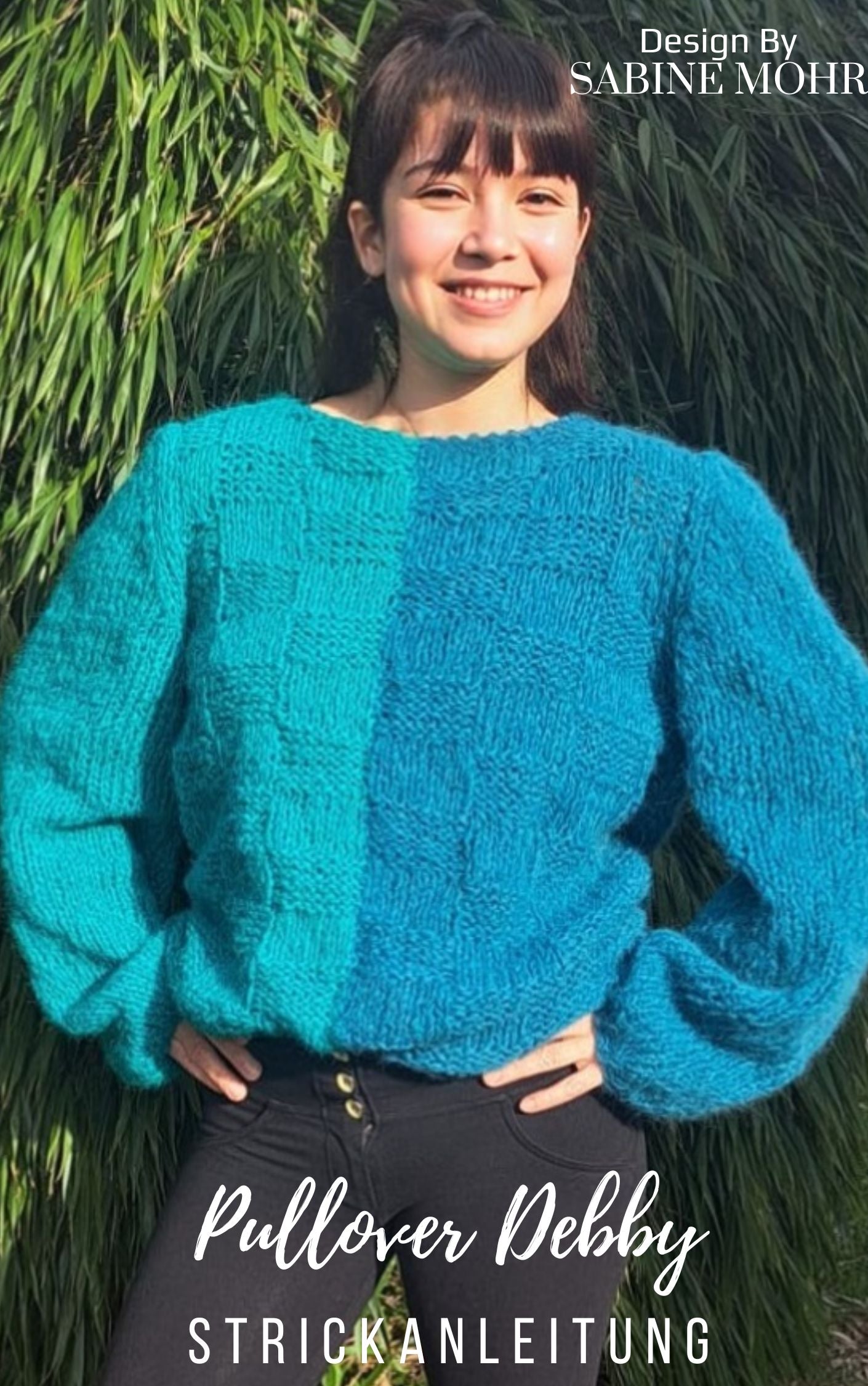 Weiter Strickpullover leicht zu stricken