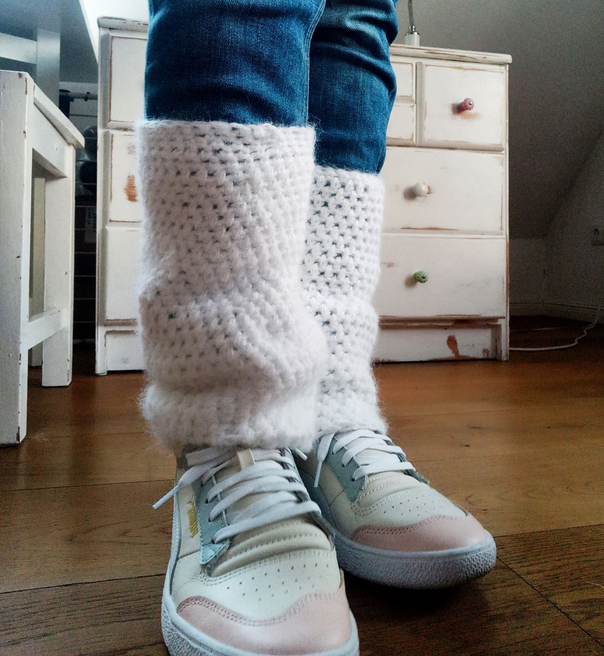 Stulpen und Turnschuhe