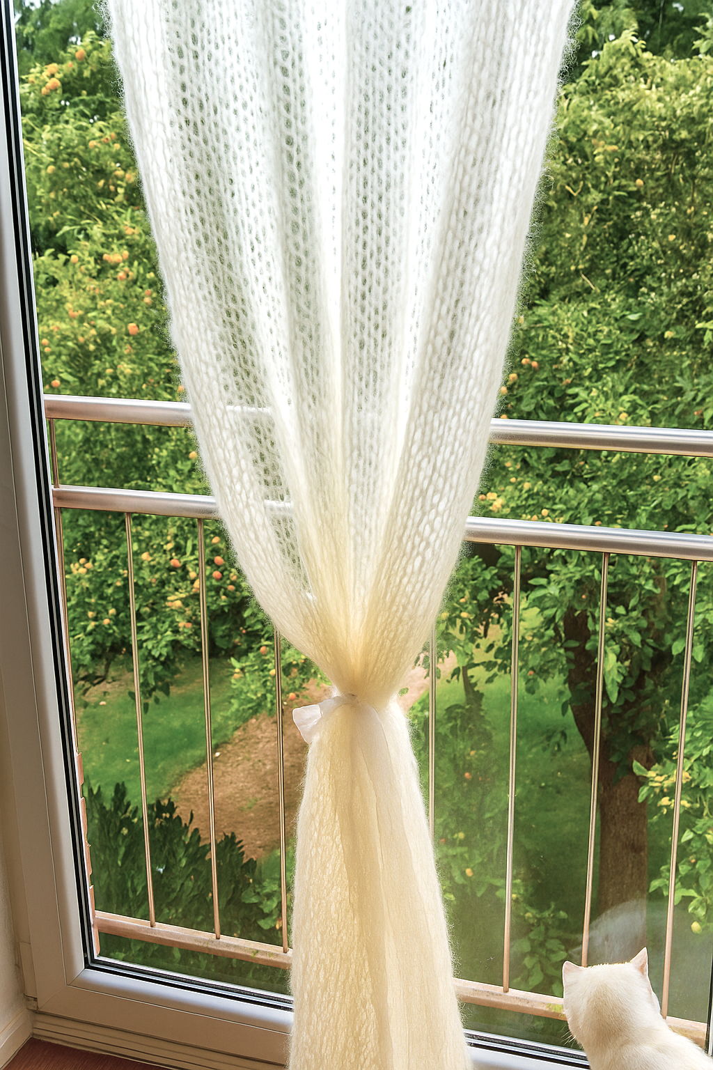 Vorhang aus Mohair stricken