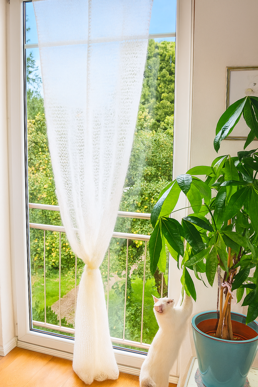 Vorhänge stricken aus Mohair