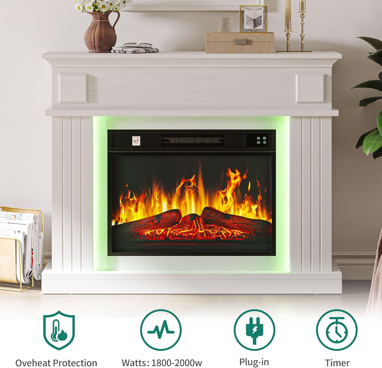 Kamin weiß elektrisch