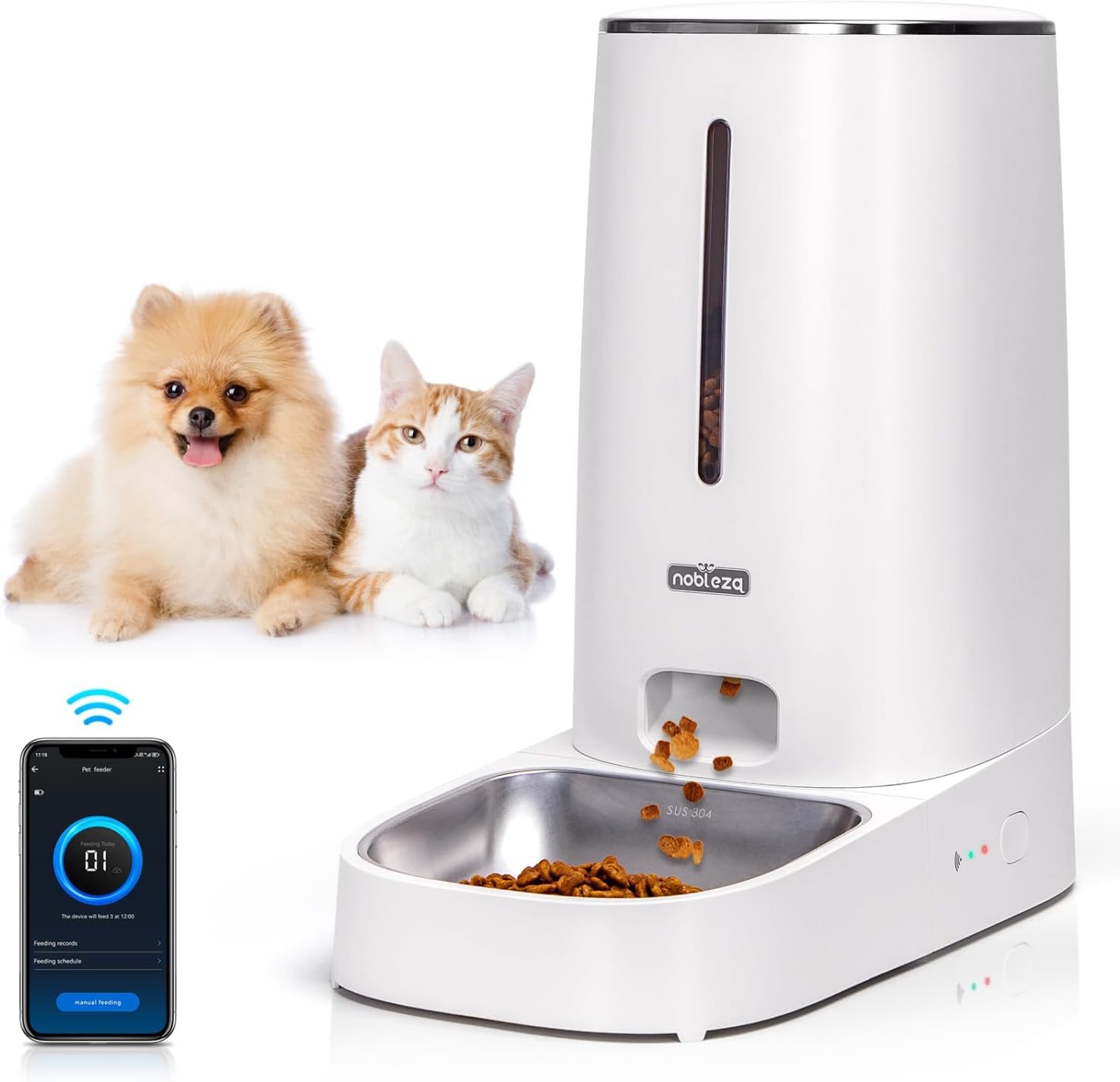 Futterautomat für Katze und Hund mit Smartphone