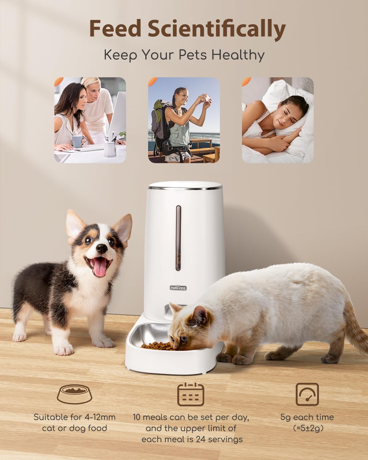 Futterautomat für Katze und Hund mit Smartphone