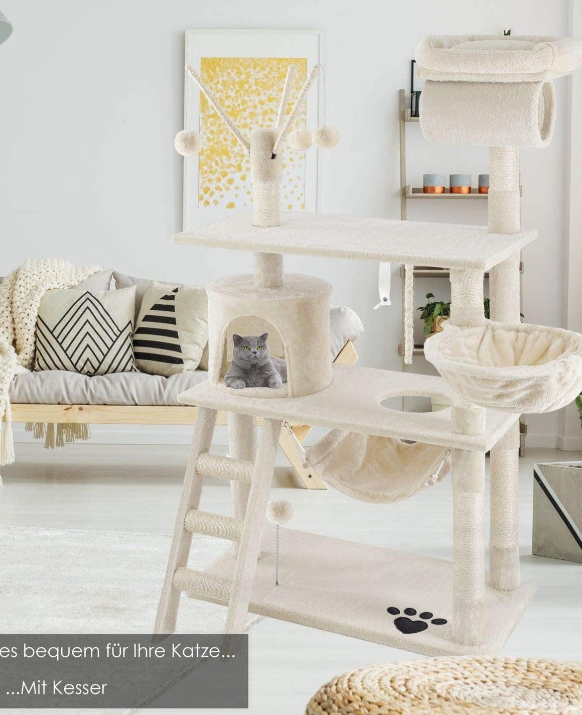 Kratzbaum in beige stabil und stylish