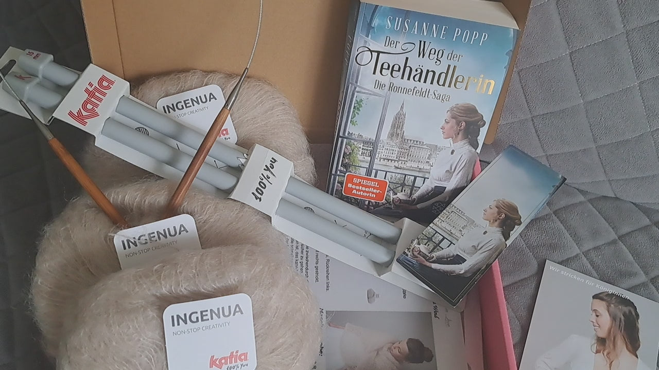 Strickbox mit Buch und Wolle im Video Beemohr