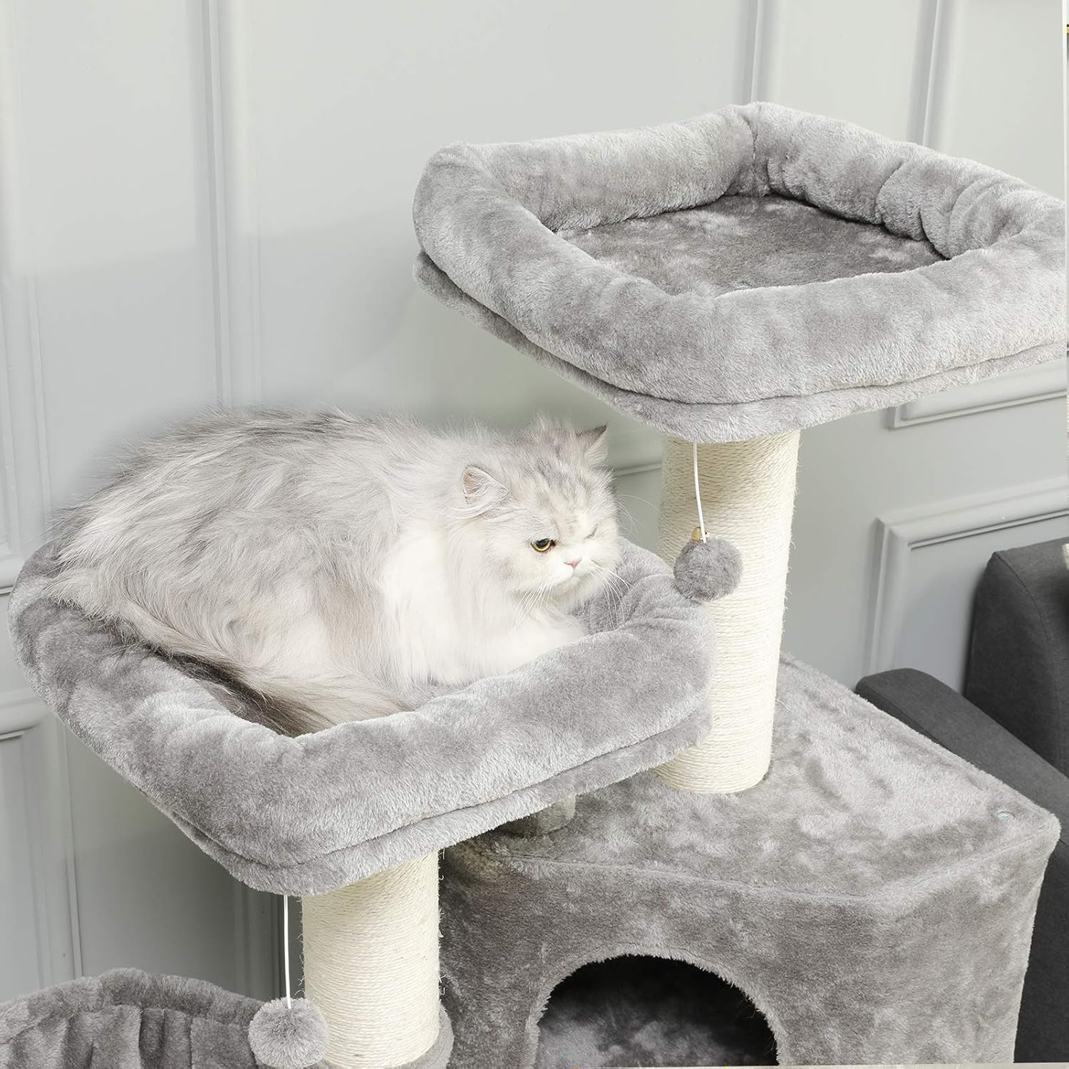 Grauer premium Kratzbaum für große katzen
