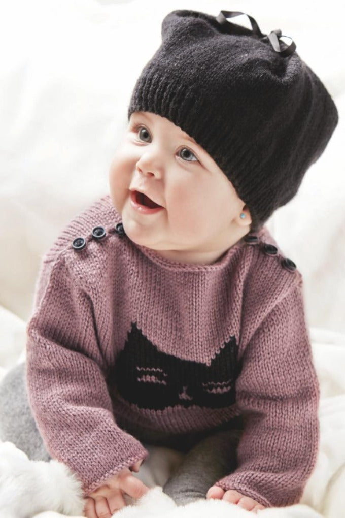 Strickanleitung Baby Pullover mit Fuchs Motiv aus Merino Katia - Beemohr