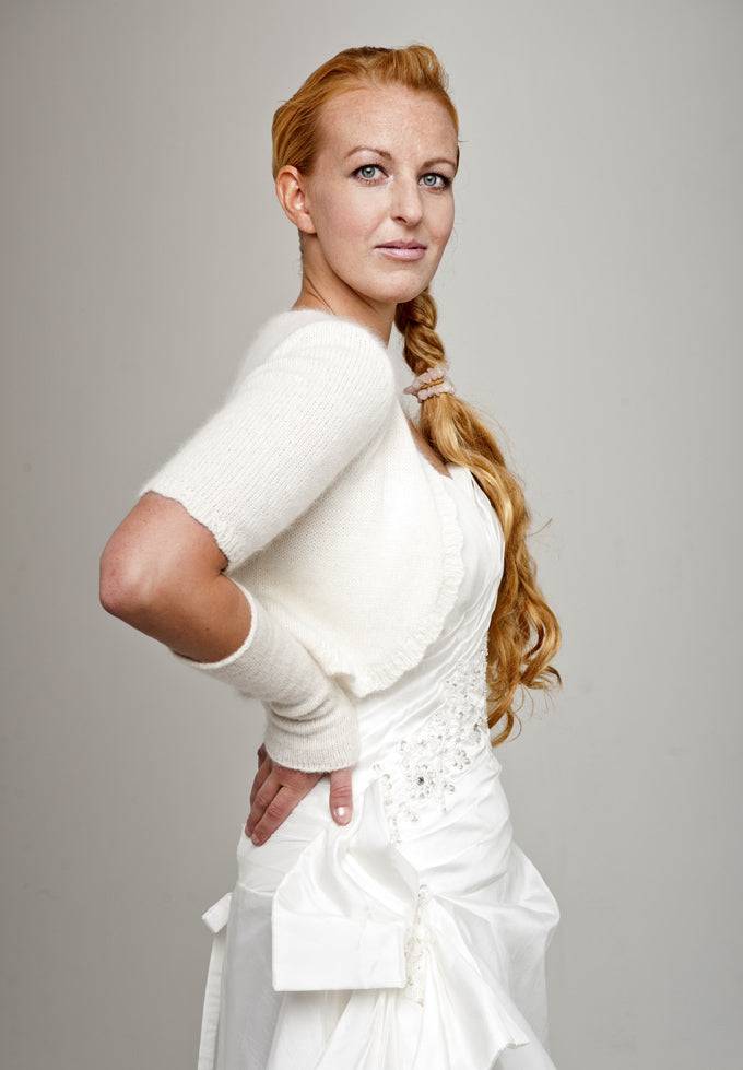 Strick Set Braut Bolero Fiona mit kurzem Arm für ihr Brautkleid zum Selberstricken! - Beemohr