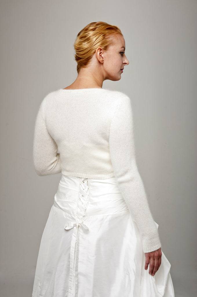 Strickset Merino Cardigan Marie für ihr Brautkleid mit Kordel - Beemohr