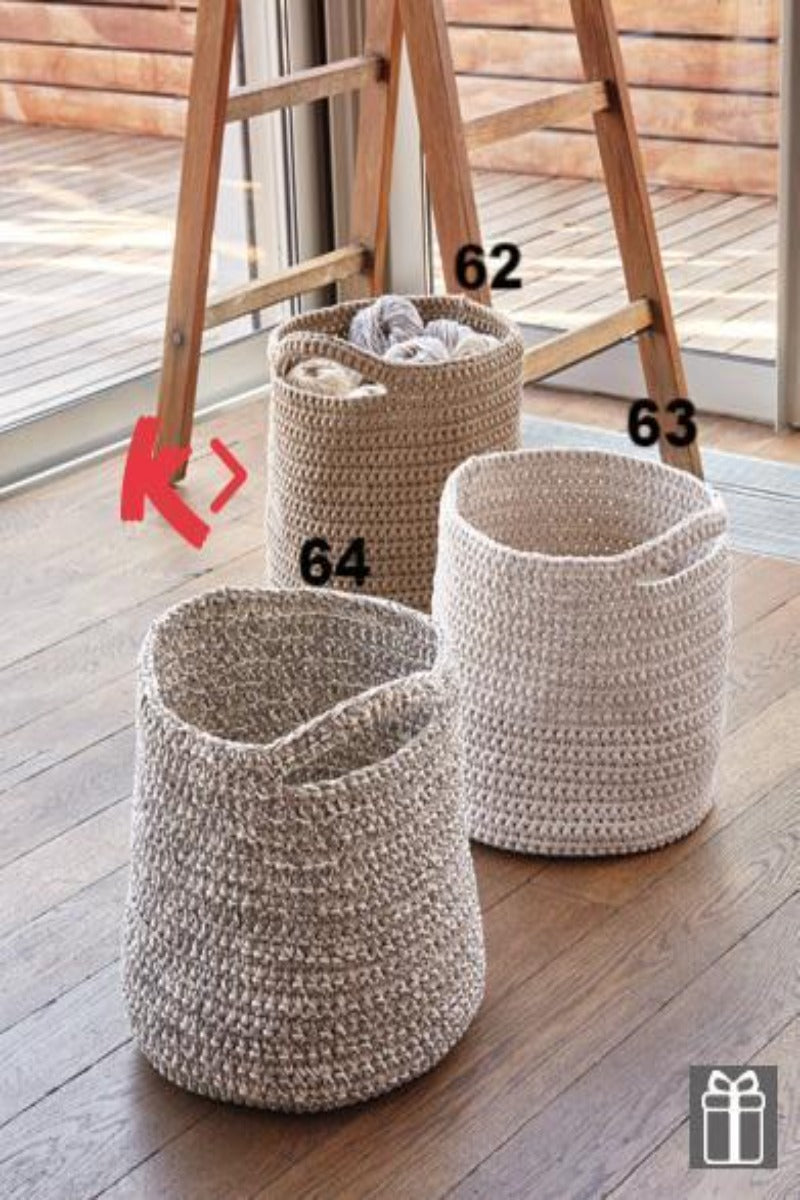 Aufbewahrungs - Körbe für das Wohnzimmer häkeln Variante 62 groß - Beemohr