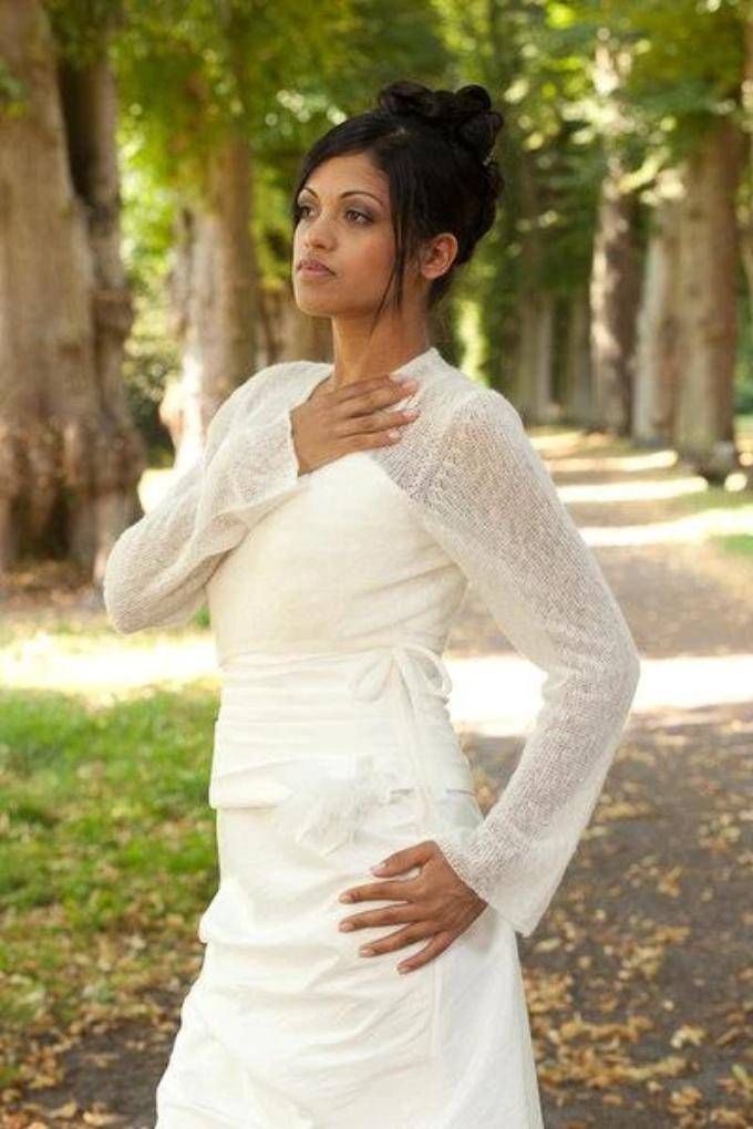 For You: Strickjacke Bolero aus Mohair zum Wickeln - Beemohr