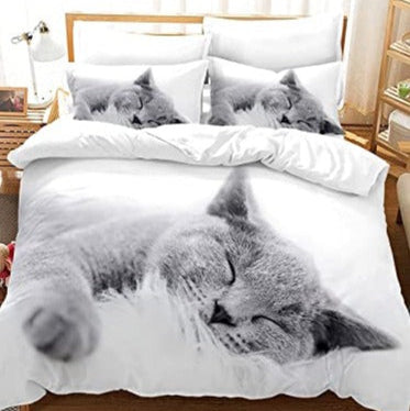 Bettwäsche groß mit Kisschenbezügen Katzen
