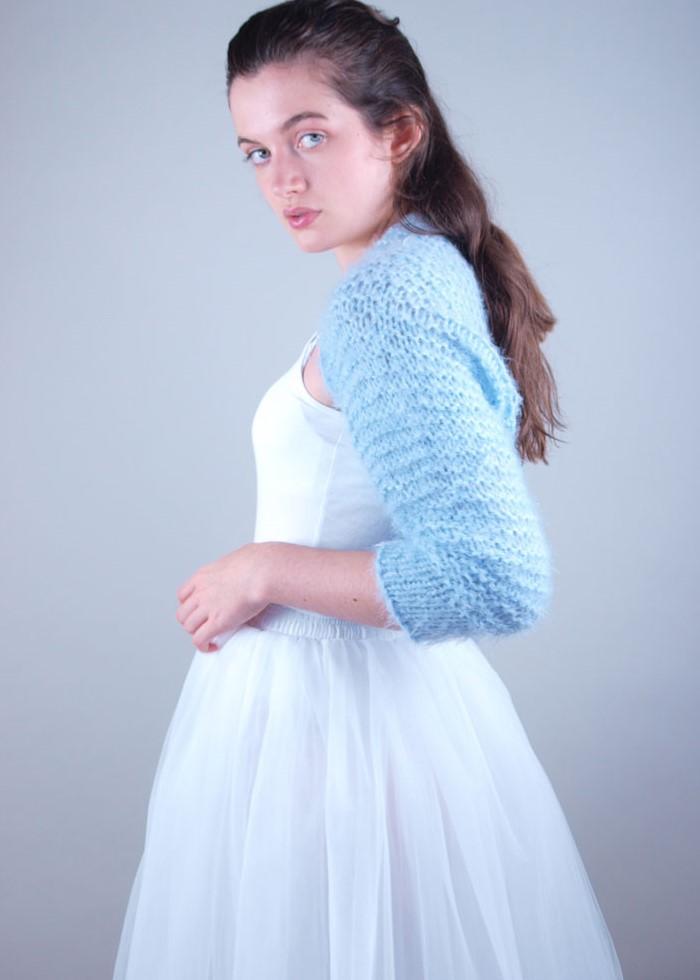 Strickset Flauschjacke Flower aus Phantasy Garn von Phildar DIY - Beemohr