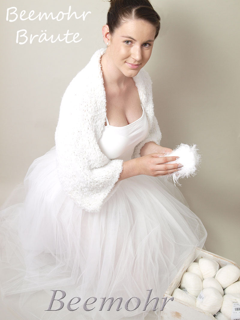 Strickanleitung für eine Bolero Jacke aus flauschiger Wolle JADE - Beemohr