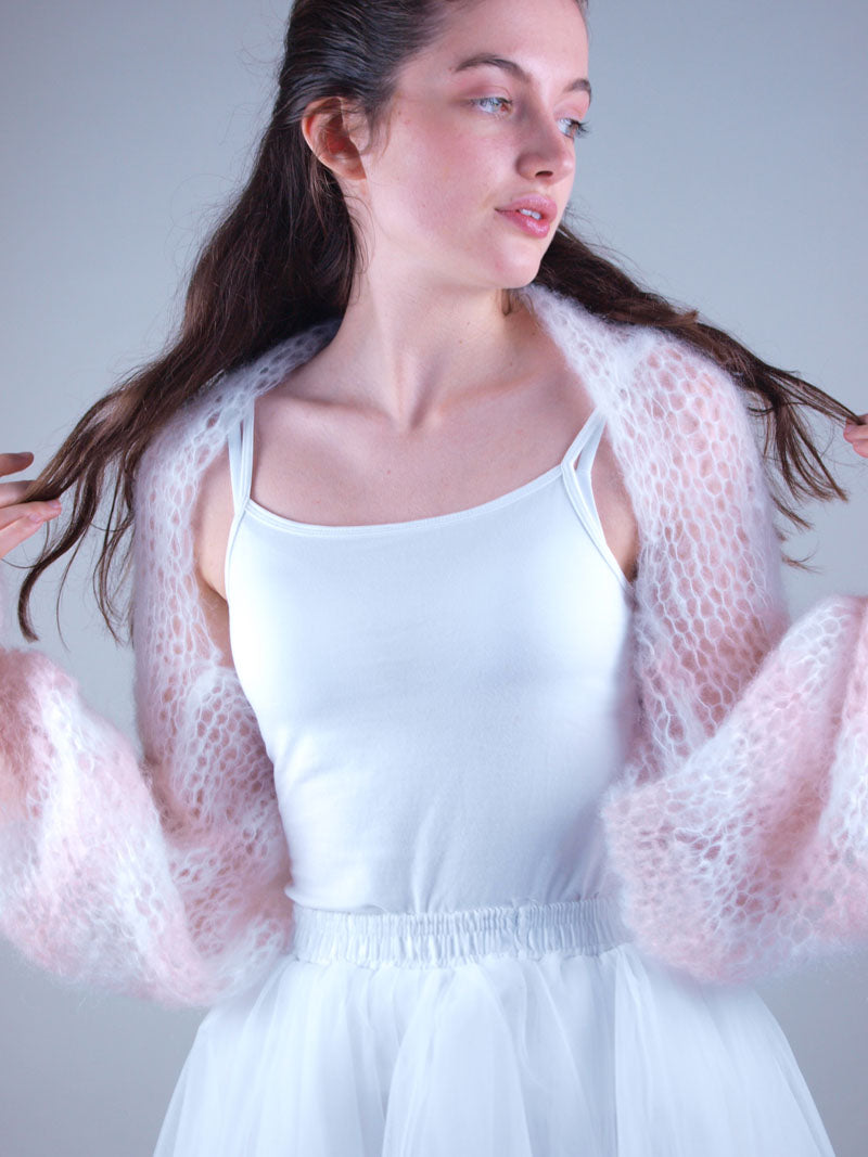 Leichter Bolero handgestrickt aus zwei Farben für Rock & Jeans - Beemohr