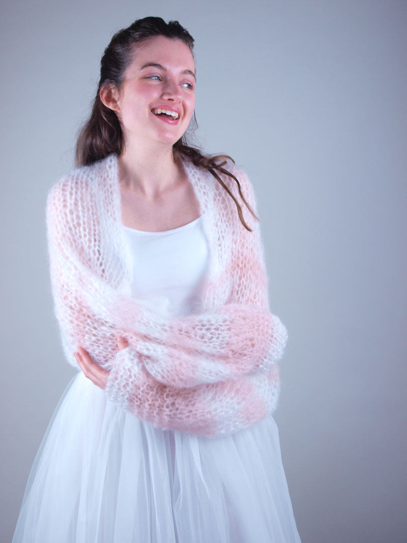 Leichter Bolero handgestrickt aus zwei Farben für Rock & Jeans - Beemohr