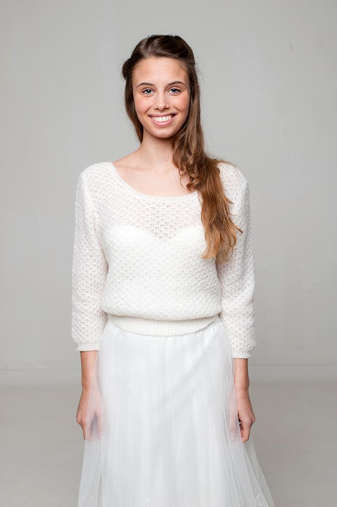Strickanleitung: Brautpullover ELLY im Lacemuster für DIY Hochzeiten - Beemohr