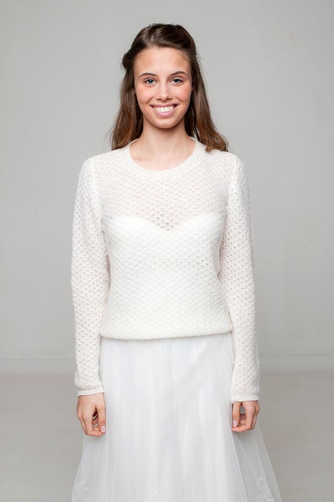 For You: Braut Pulllover KATHY in weiß und ivory für Hochzeiten im Frühling, Herbst und Winter - Beemohr