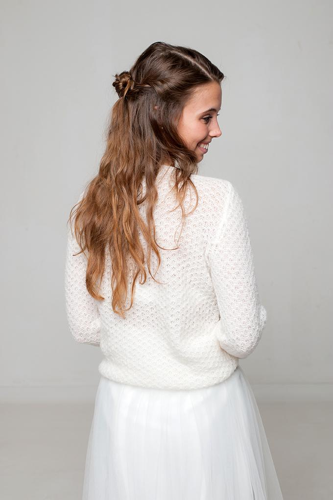For You: Braut Pulllover KATHY in weiß und ivory für Hochzeiten im Frühling, Herbst und Winter - Beemohr