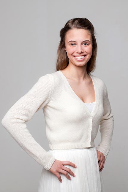 Bolero mit Knöpfen MIMI in weiß und ivory für Winterbräute und Herbstbräute - Beemohr
