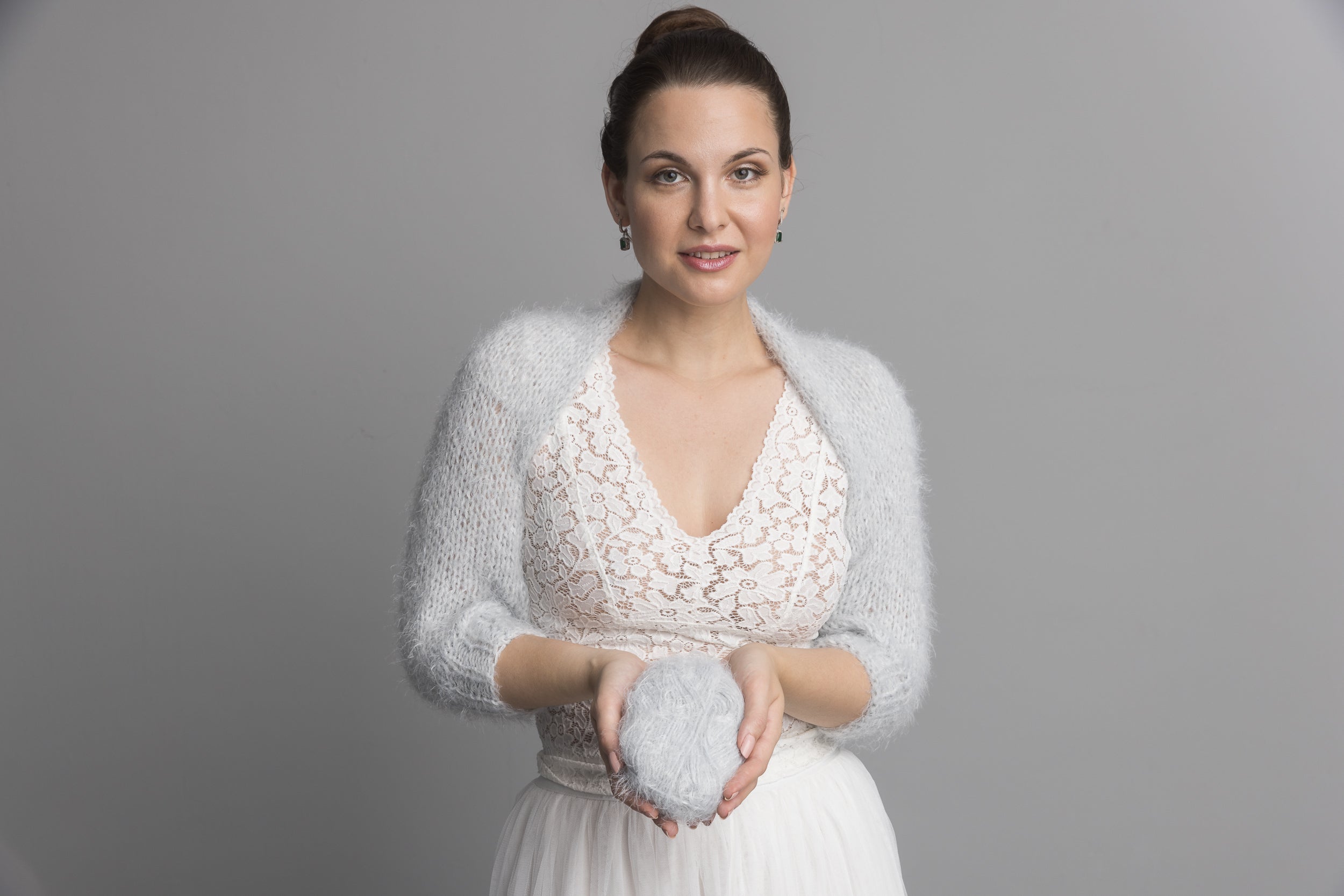 Knit Kit: Flauschiger Bolero DUST mit 3/4 Arm kuschelig weich - Beemohr